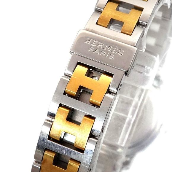 Hermes Clipper Combi CL4 220 Ladies Watch Date White Quartz - Picture 6 of 6